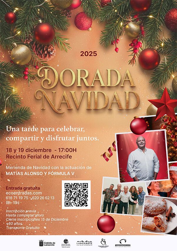 Noticias | Lanzarote celebra "Dorada Navidad", un encuentro gratuito de confraternización para el colectivo de mayores