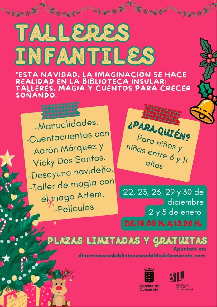 Talleres infantiles Noticias | La programación navideña de la Biblioteca Insular de Lanzarote incluye talleres, espectáculos de magia y un concurso literario