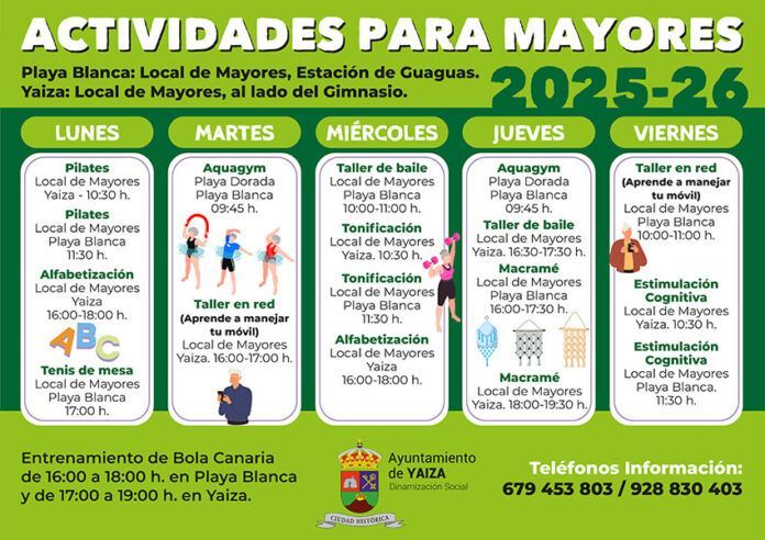 Noticias Yaiza | Yaiza comienza el 2026 con un amplio programa de actividades para los mayores del municipio