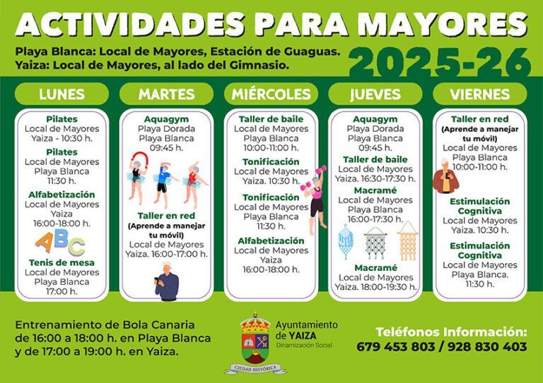 Noticias Yaiza | Yaiza comienza el 2026 con un amplio programa de actividades para los mayores del municipio