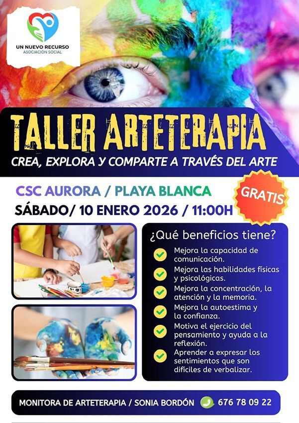 Noticias Playa Blanca | Playa Blanca acoge este sábado un taller gratuito de Arteterapia
