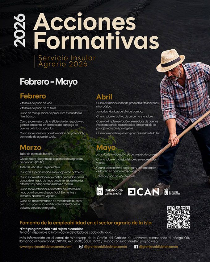 Noticias | La Granja Agrícola Experimental de Lanzarote organizará más de treinta acciones formativas este 2026