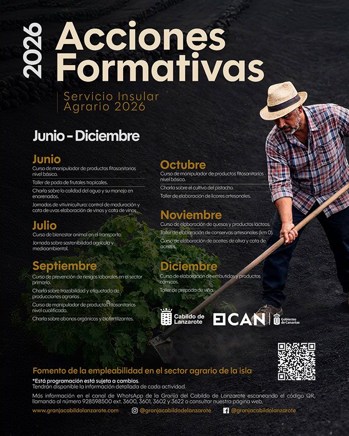 La Granja Agrícola Experimental de Lanzarote organizará más de treinta acciones formativas este 2026