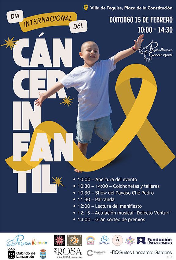 Noticias | La Fundación Canaria Pequeño Valiente conmemora el Día Internacional del Cáncer Infantil en la Villa de Teguise