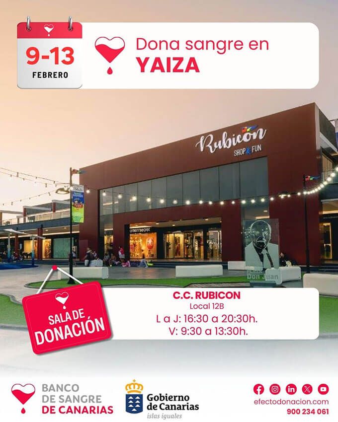Noticias Yaiza | La unidad móvil para donación de sangre del Servicio Canario de Salud visita Playa Blanca esta semana
