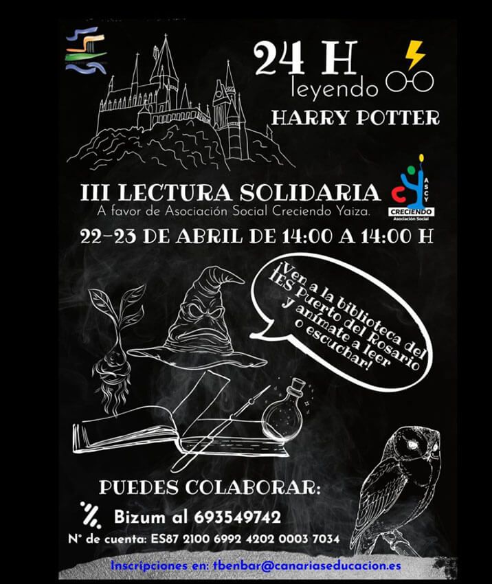 Noticias | El IES Puerto del Rosario celebra su III Lectura Solidaria de 24 horas ininterrumpidas a beneficio de la Asociación Creciendo
