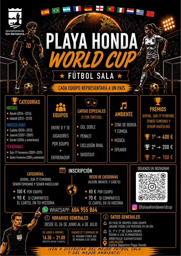 Noticias | Playa Honda acogerá la primera edición de la Playa Honda World Cup de Fútbol Sala