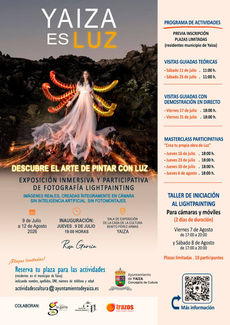Noticias Yaiza | "Yaiza es Luz", la propuesta expositiva de Rosa GV que nos acercará al lightpainting a través de actividades paralelas gratuitas