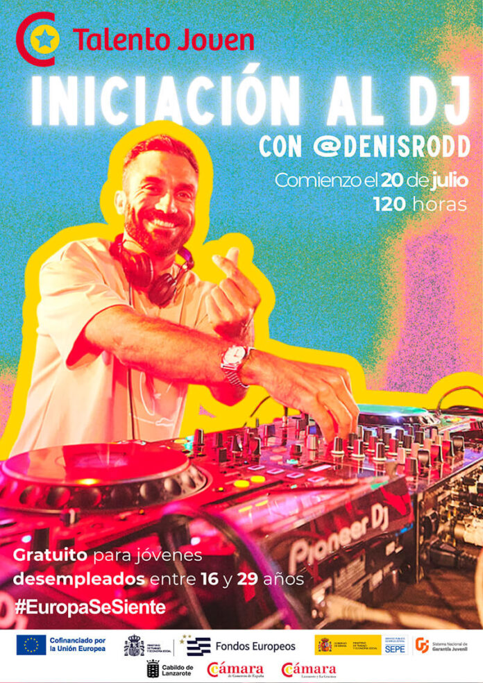 Cartel curso Iniciación al DJ La Cámara de Comercio abre la inscripción para el curso gratuito de 'Iniciación al DJ' del programa Talento Joven