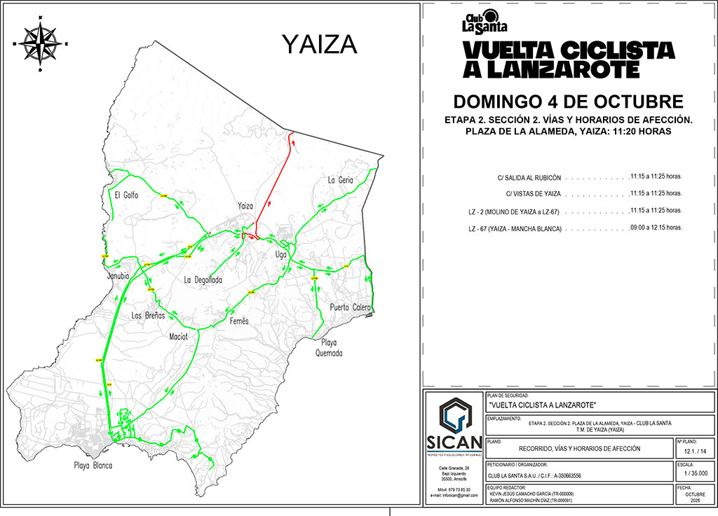 Mapas (domingo) T.M. de YAIZA - III Vuelta Ciclista a Lanzarote