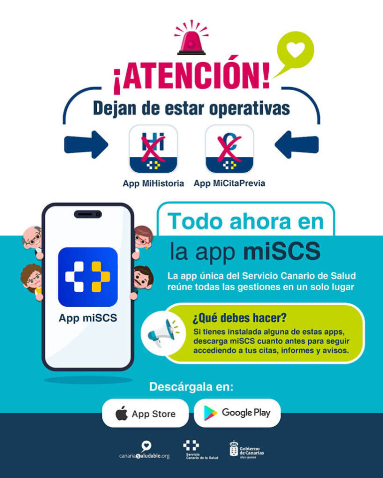 Noticias | Adiós a MiCitaPrevia y MiHistoria: las gestiones del SCS se concentran ahora en miSCS