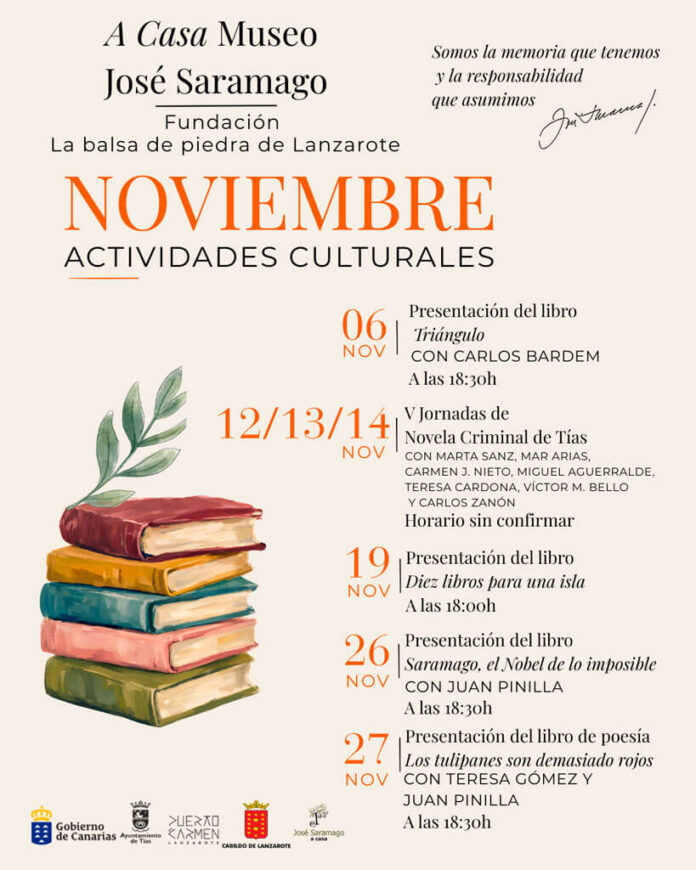 Agenda-Cultural-A-Casa-Museo-José-Saramago Noticias | Literatura, novela criminal y poesía, este noviembre en la Casa Museo José Saramago